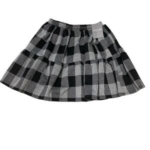 NWT Olivia Ray Women’s Black & Gray plaid Ruffle skirt Size Small New with tags